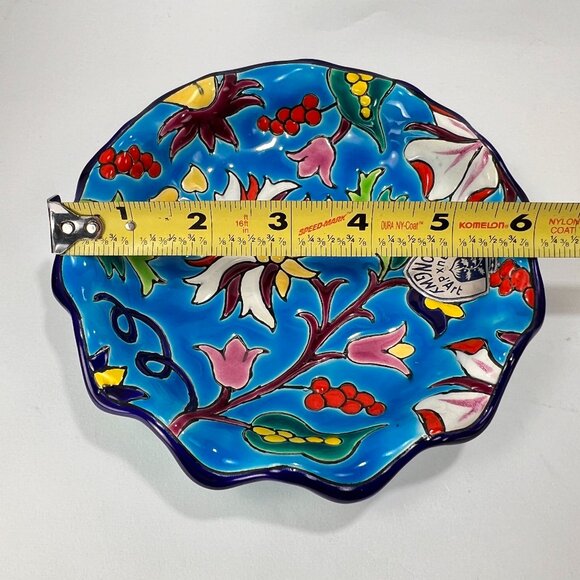 Vtg Emaux de Longwy Ceramic Pottery Blue Enameled Cloisonne Bowl France 30s - Picture 15 of 16